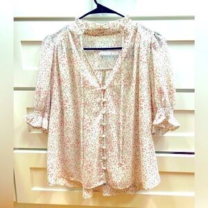 White and pink blouse size S